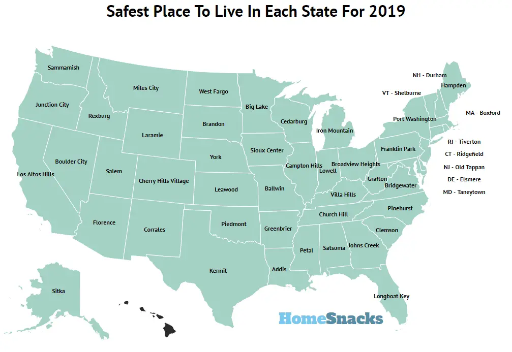 Safest Place To Live In Each State