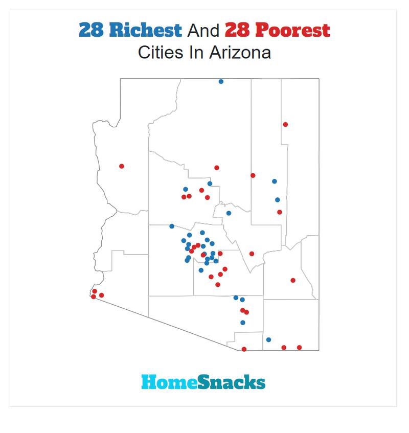 Map Of The Richest Places To Live In Arizona