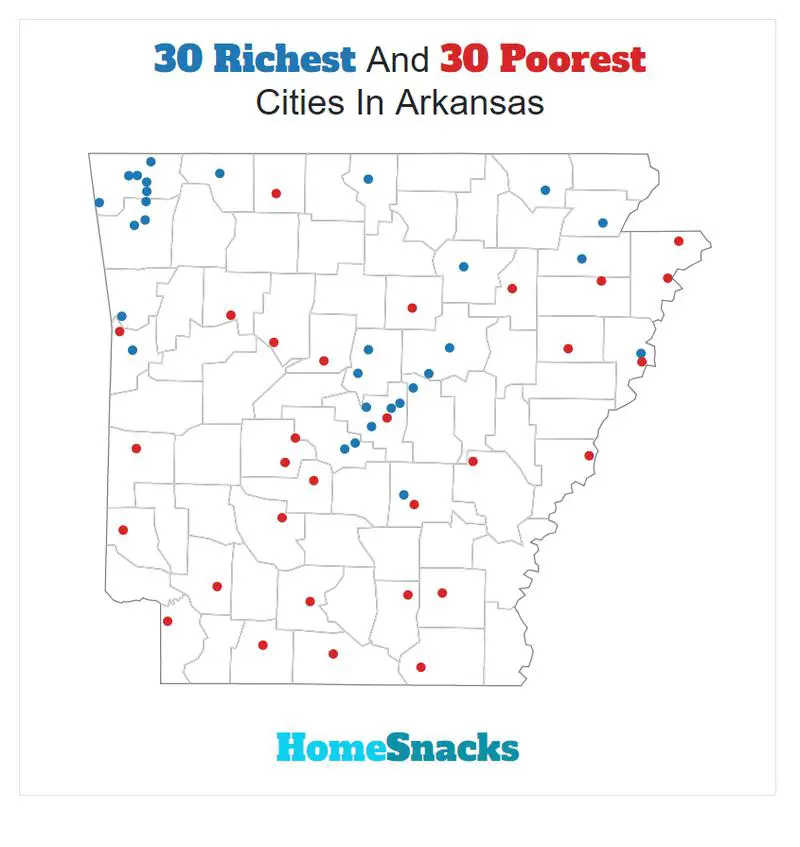 Map Of The Richest Places To Live In Arkansas