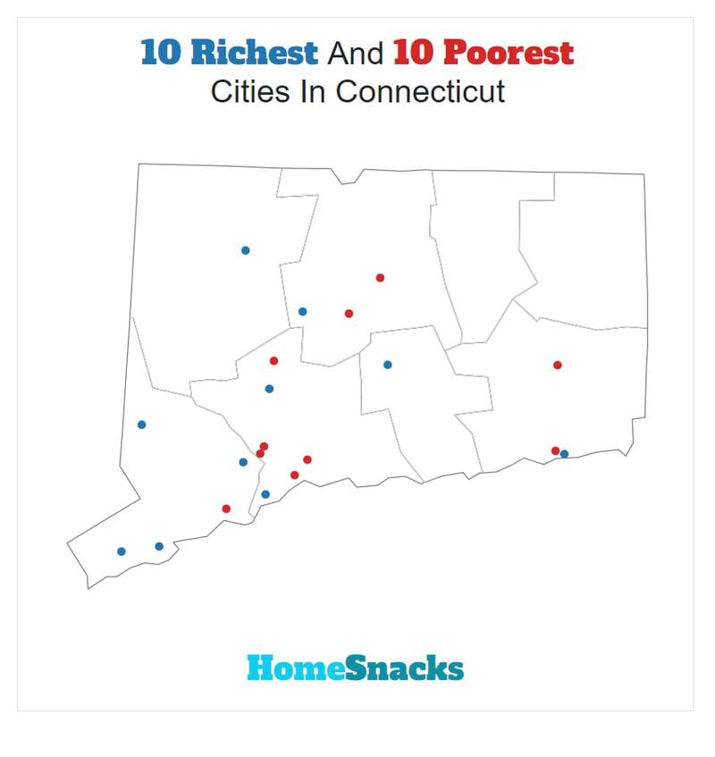 Map Of The Richest Places To Live In Connecticut