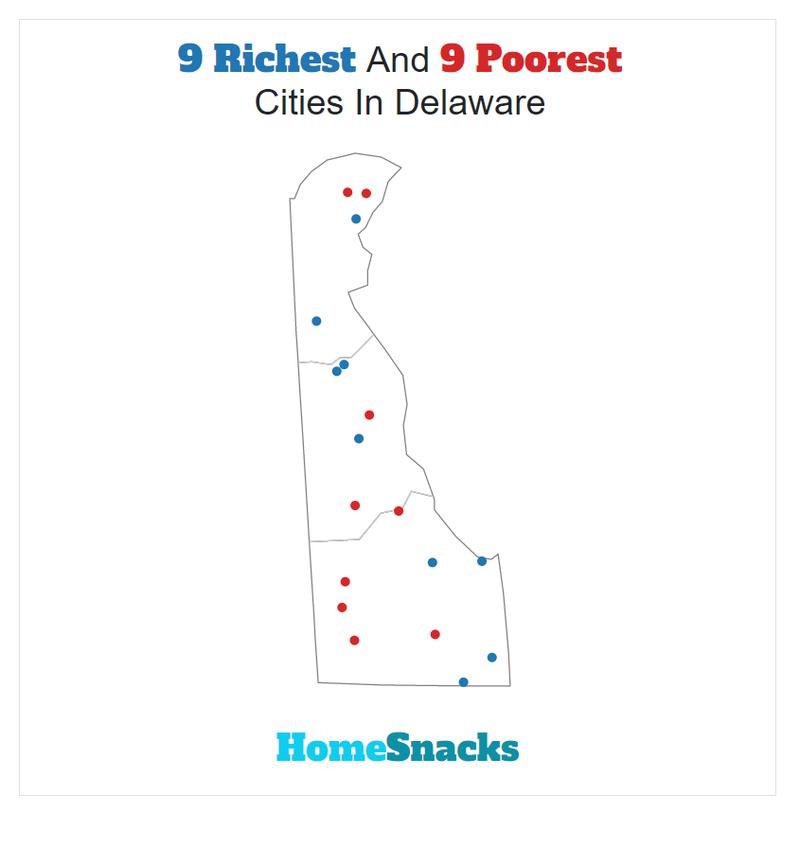 Map Of The Richest Places To Live In Delaware