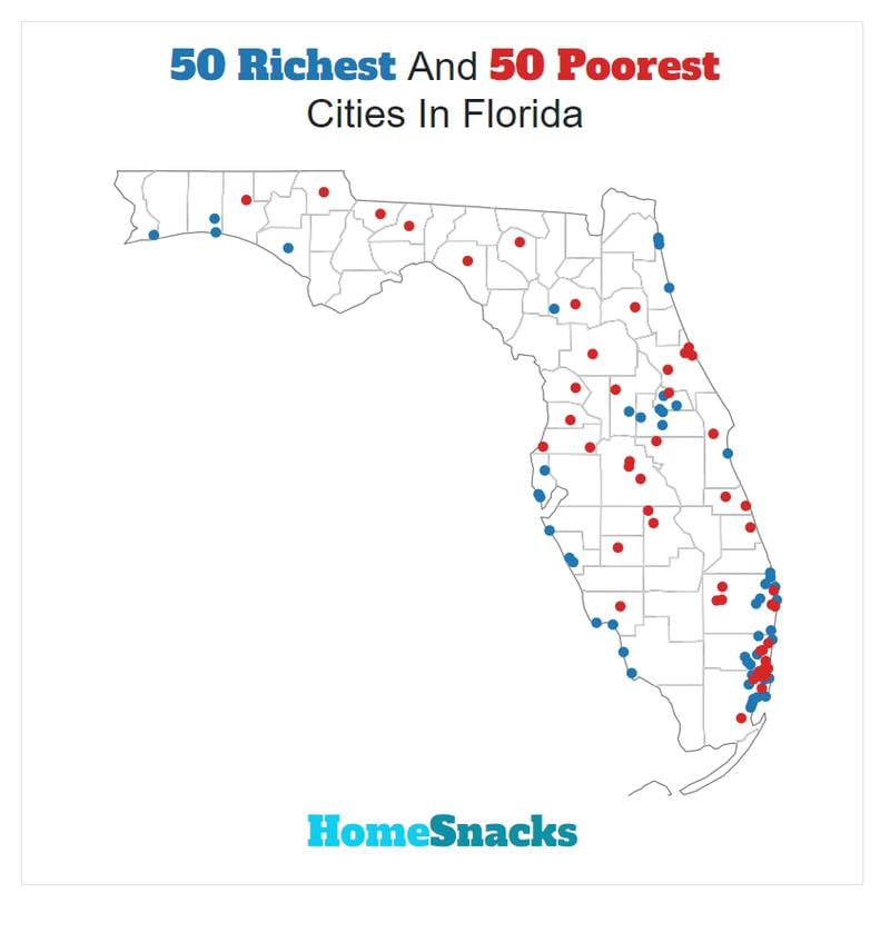 Map Of The Richest Places To Live In Florida
