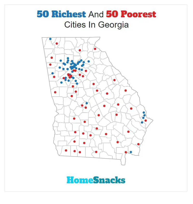 Map Of The Richest Places To Live In Georgia