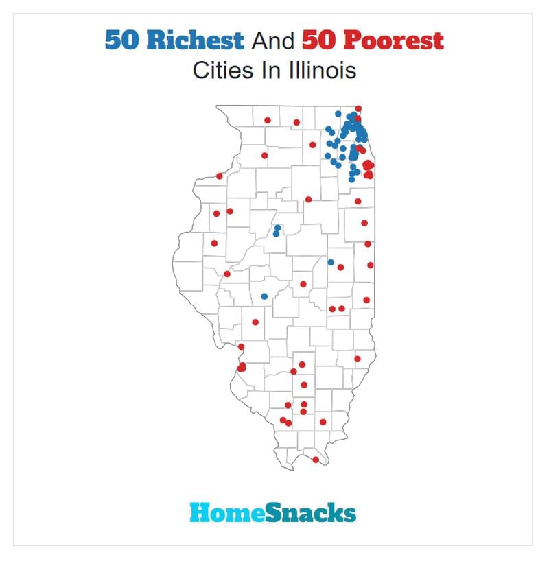 Map Of The Richest Places To Live In Illinois