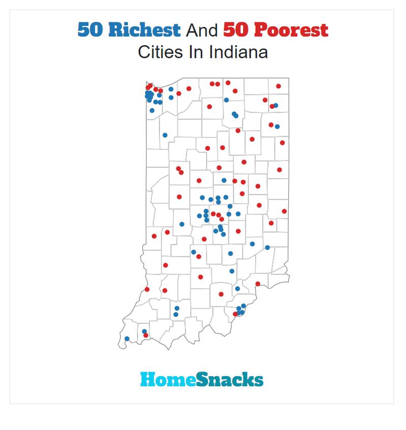 Map Of The Richest Places To Live In Indiana