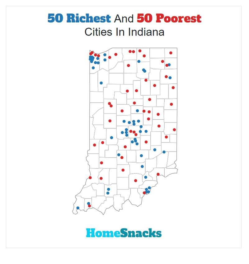 Map Of The Richest Places To Live In Indiana