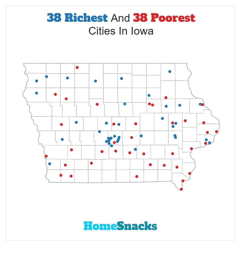 Map Of The Richest Places To Live In Iowa