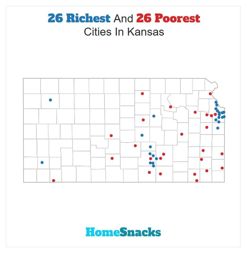 Map Of The Richest Places To Live In Kansas