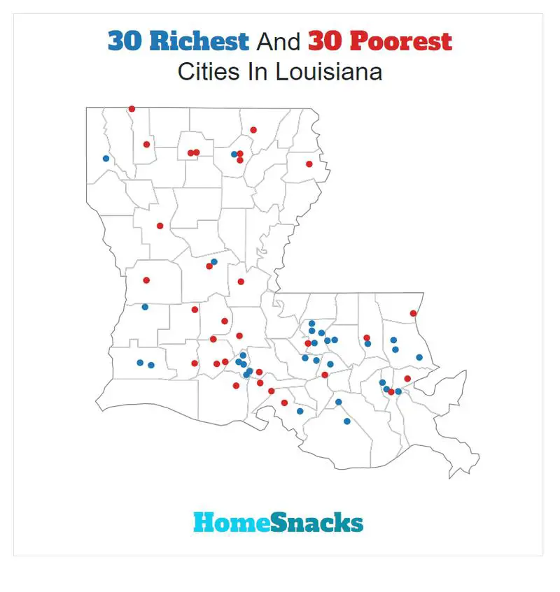 Map Of The Richest Places To Live In Louisiana