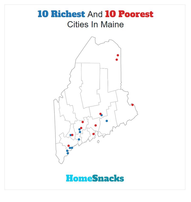 Map Of The Richest Places To Live In Maine