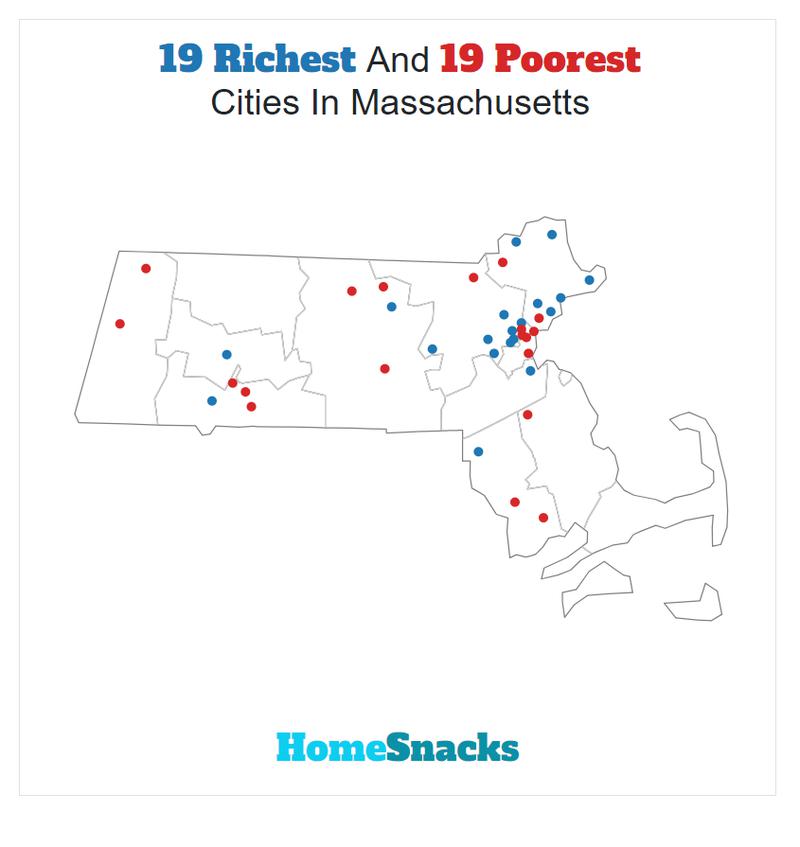 Map Of The Richest Places To Live In Massachusetts