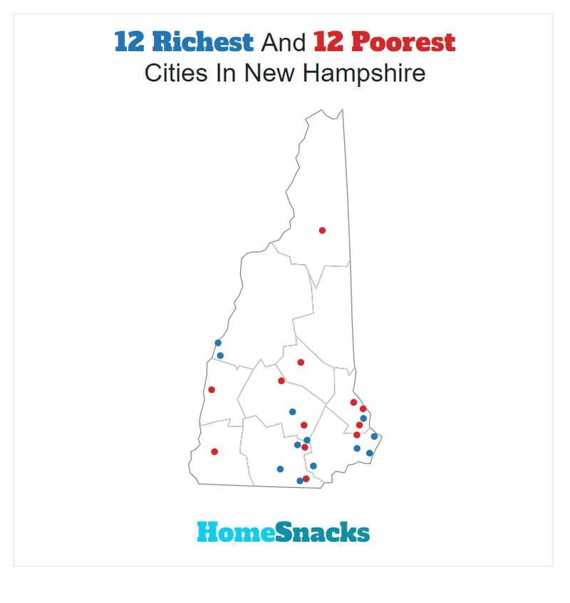 Map Of The Richest Places To Live In New Hampshire