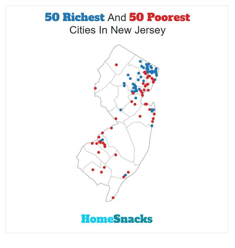 Map Of The Richest Places To Live In New Jersey