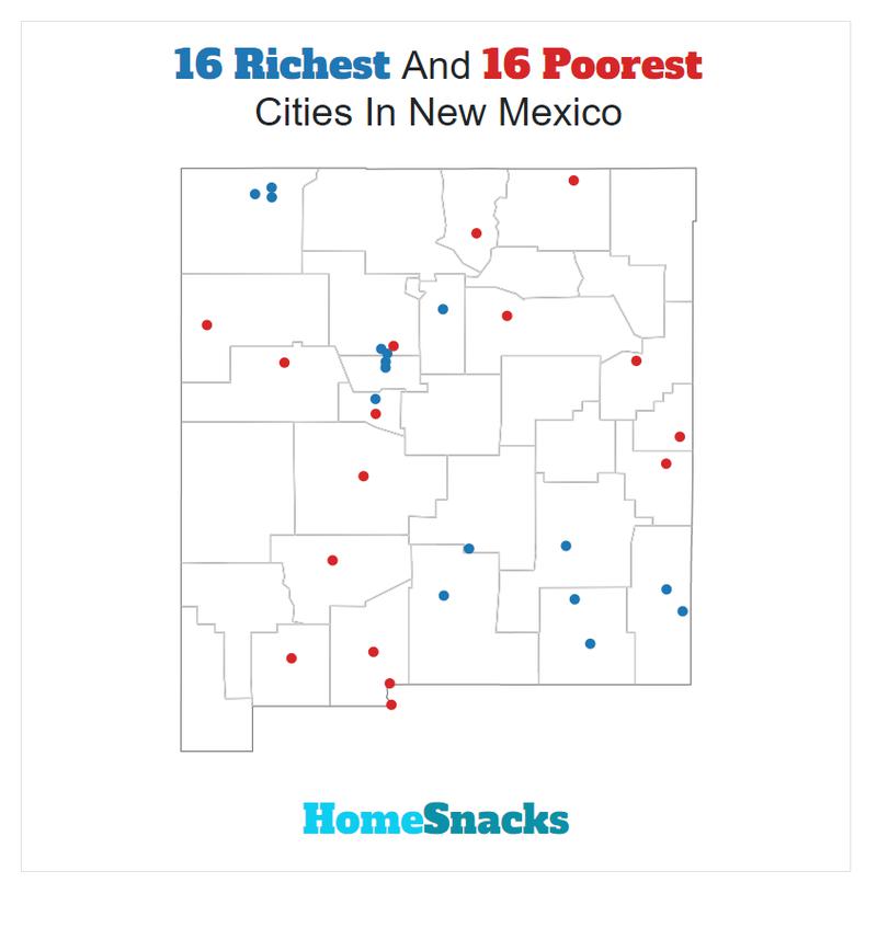 Map Of The Richest Places To Live In New Mexico