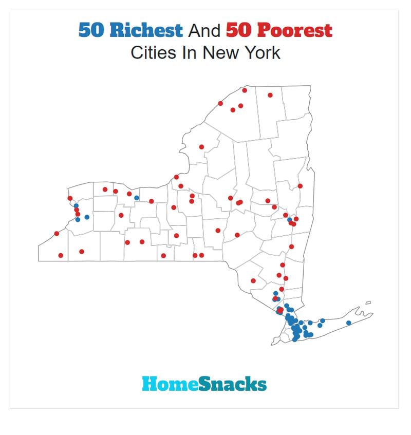 Map Of The Richest Places To Live In New York