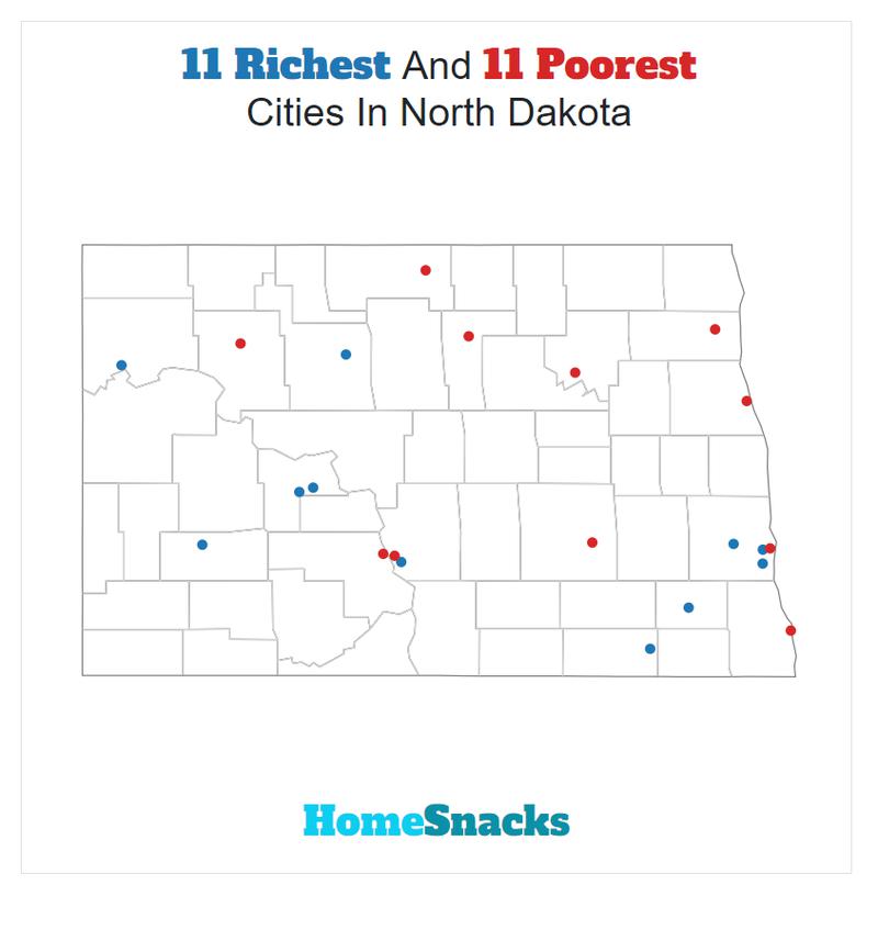 Map Of The Richest Places To Live In North Dakota