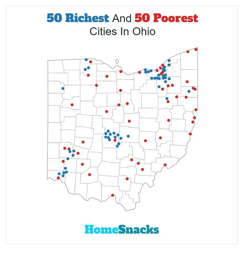 Map Of The Richest Places To Live In Ohio