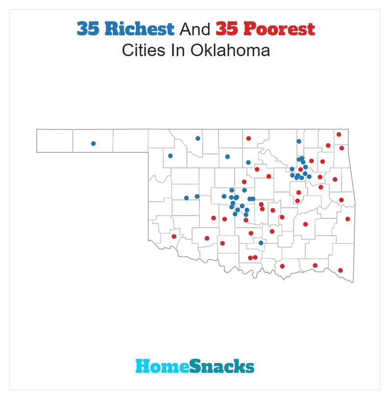 Map Of The Richest Places To Live In Oklahoma