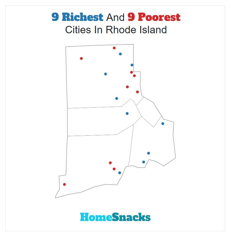 Map Of The Richest Places To Live In Rhode Island
