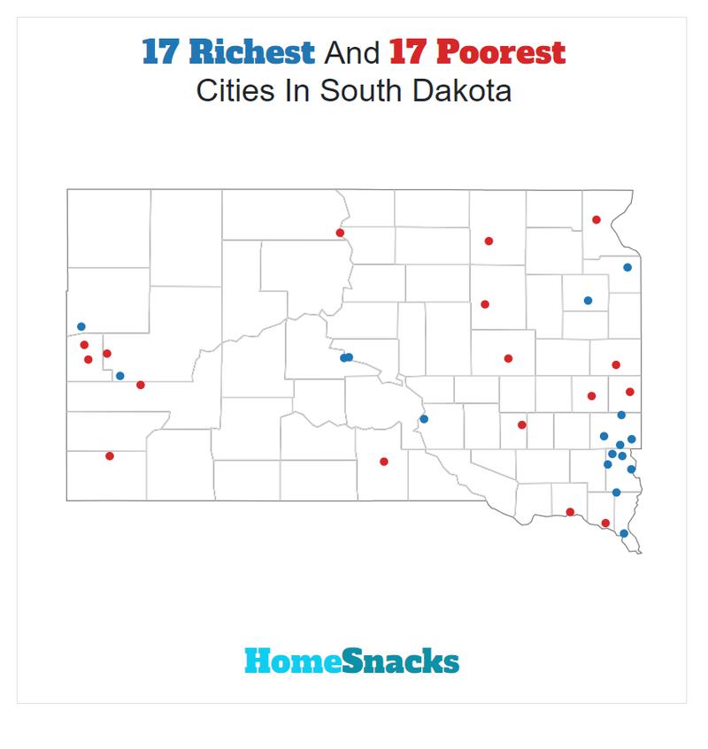 Map Of The Richest Places To Live In South Dakota