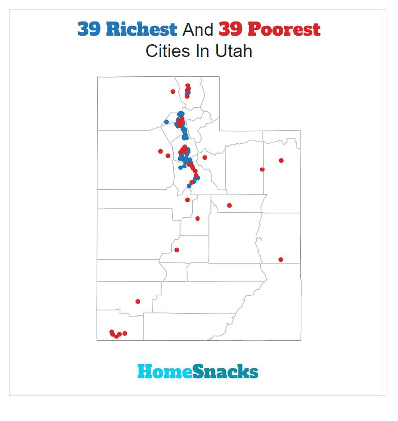 Map Of The Richest Places To Live In Utah