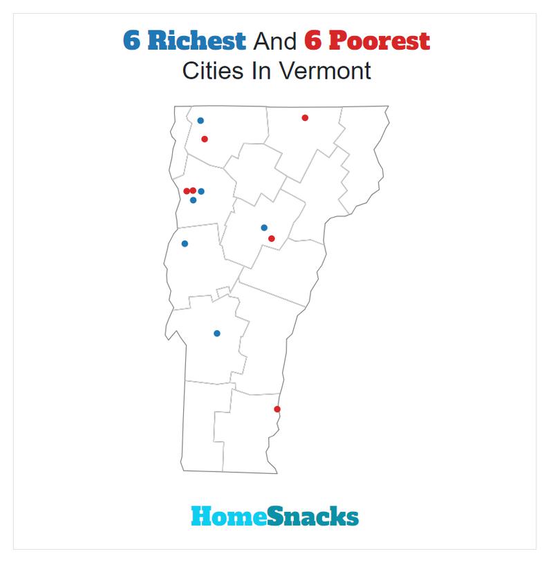 Map Of The Richest Places To Live In Vermont