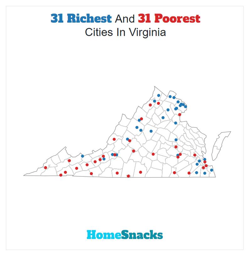Map Of The Richest Places To Live In Virginia