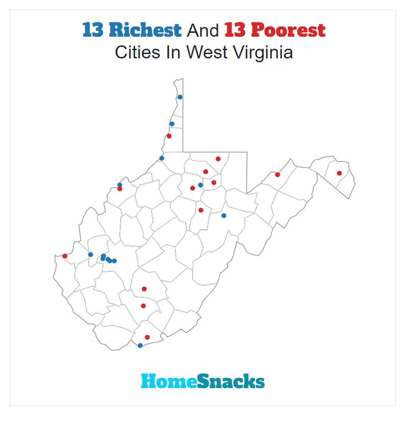 Map Of The Richest Places To Live In West Virginia