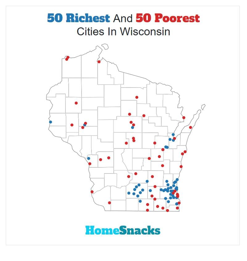 Map Of The Richest Places To Live In Wisconsin