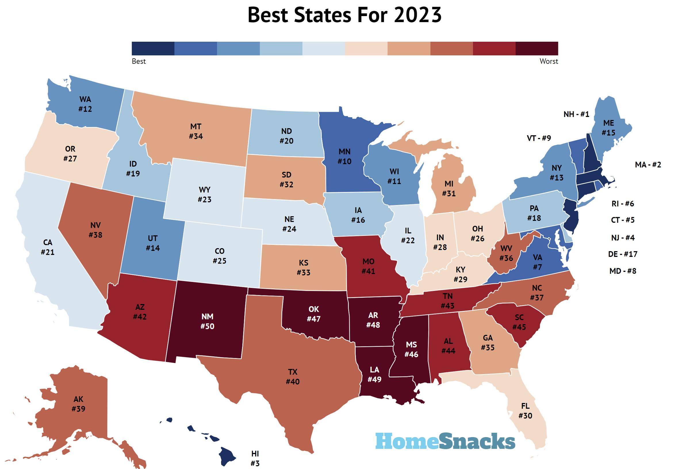 best States In America Map