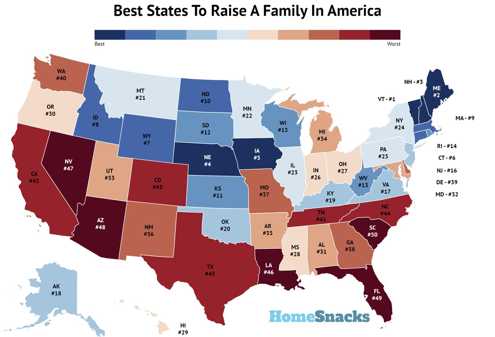 Best Places To Raise A Family Map