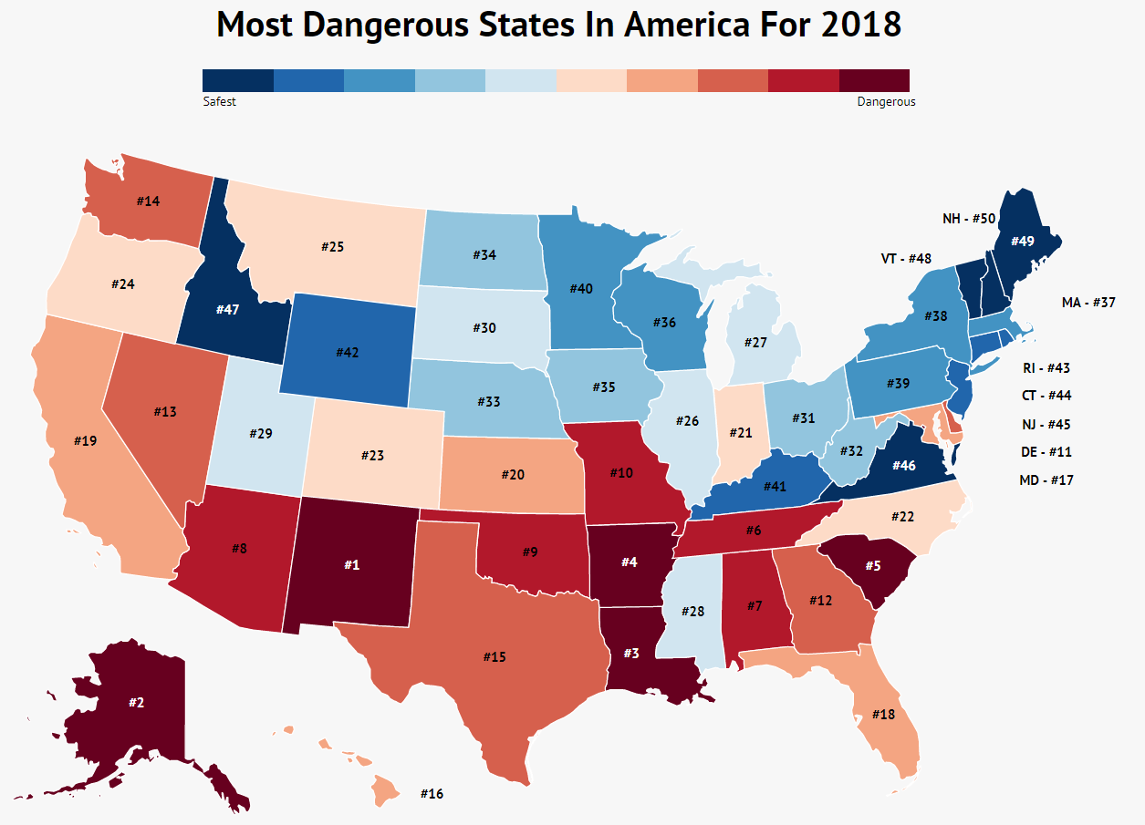 Most Dangerous States Map