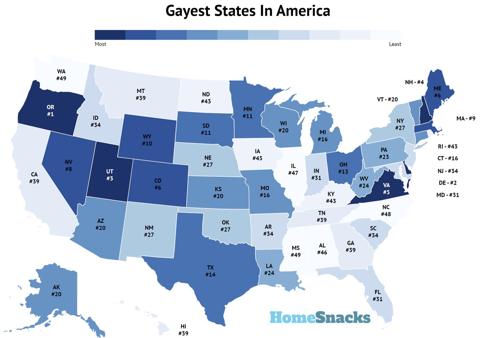 Gayest States In America Map
