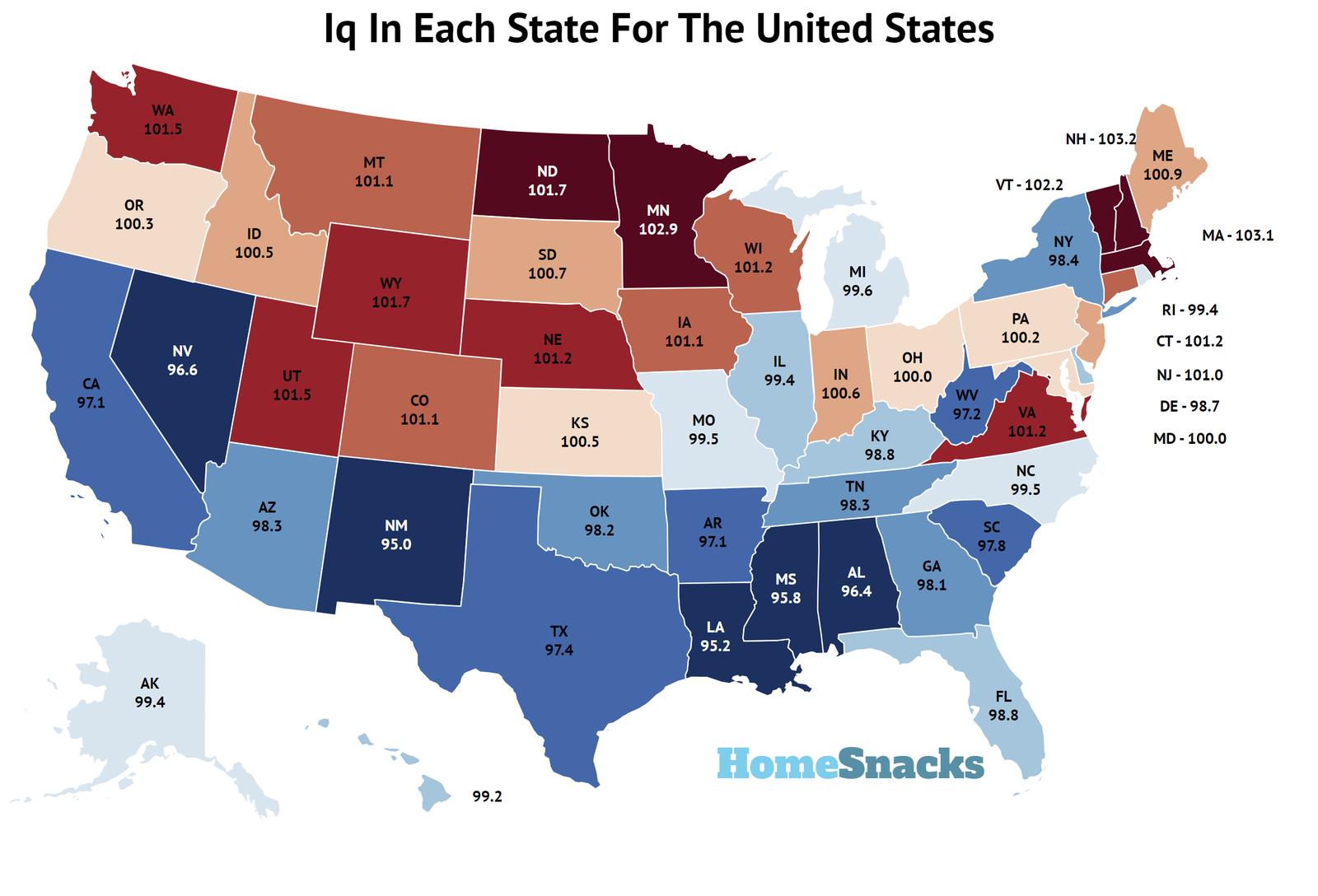 Average IQ By State In The United States