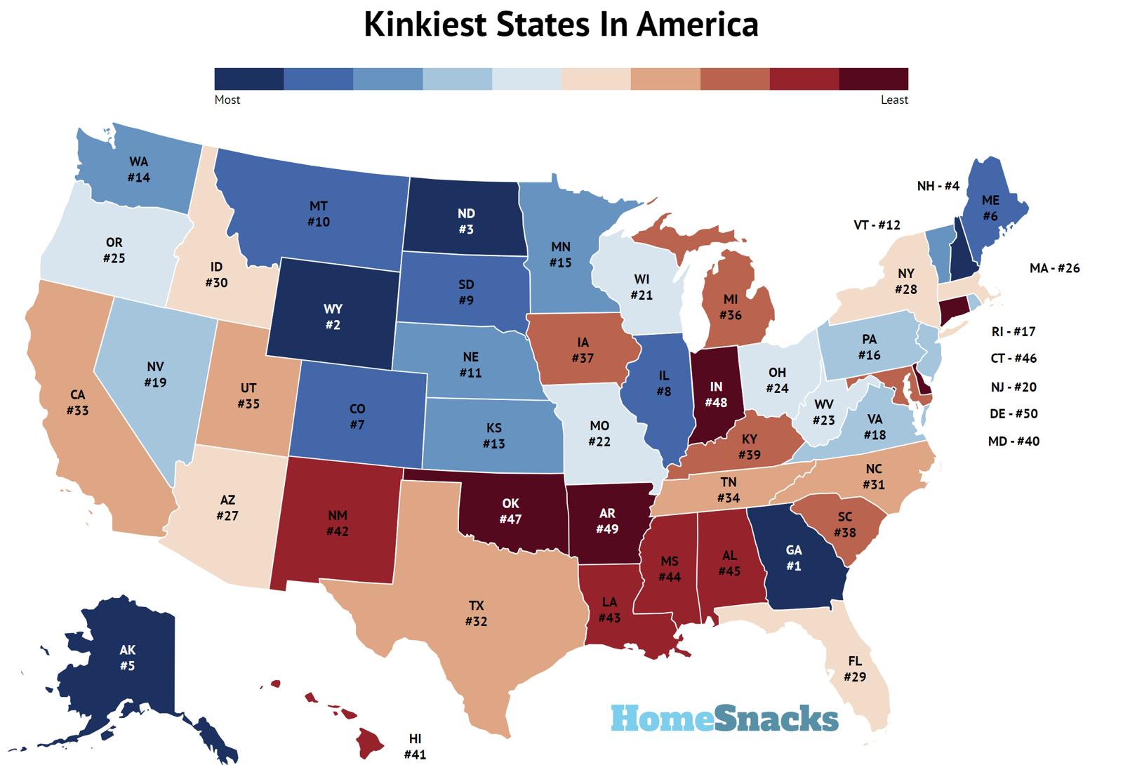 Kinkiest States In America Map