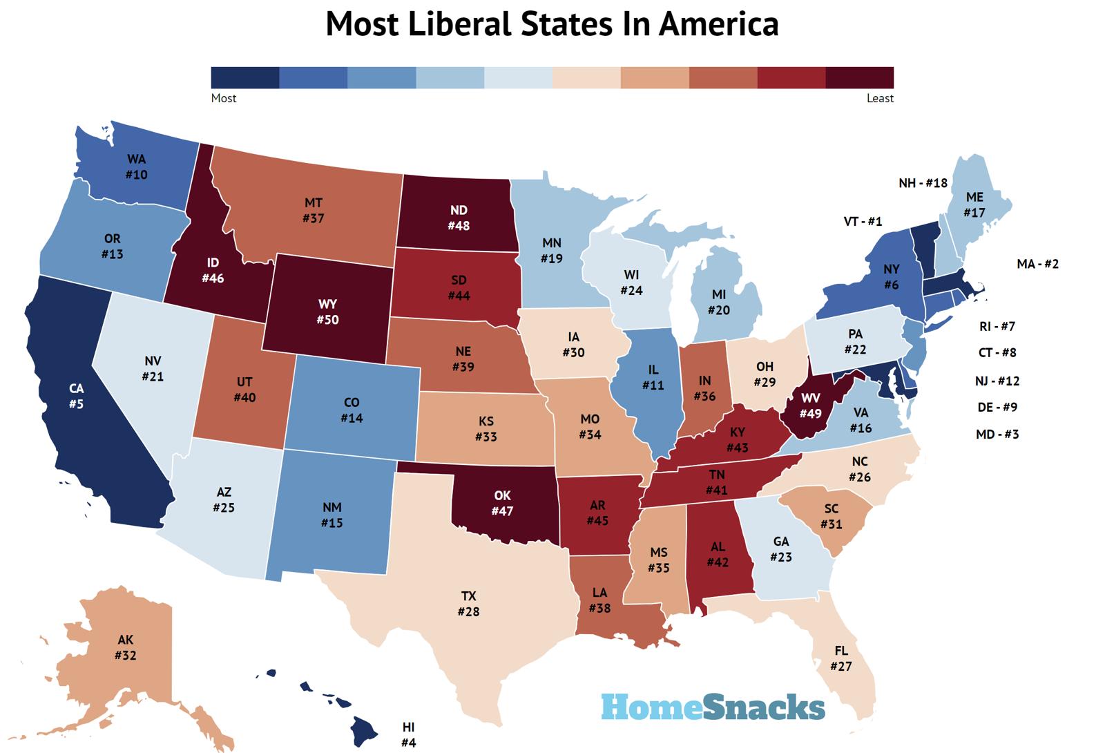 These Are The Most Liberal States In America For 2019