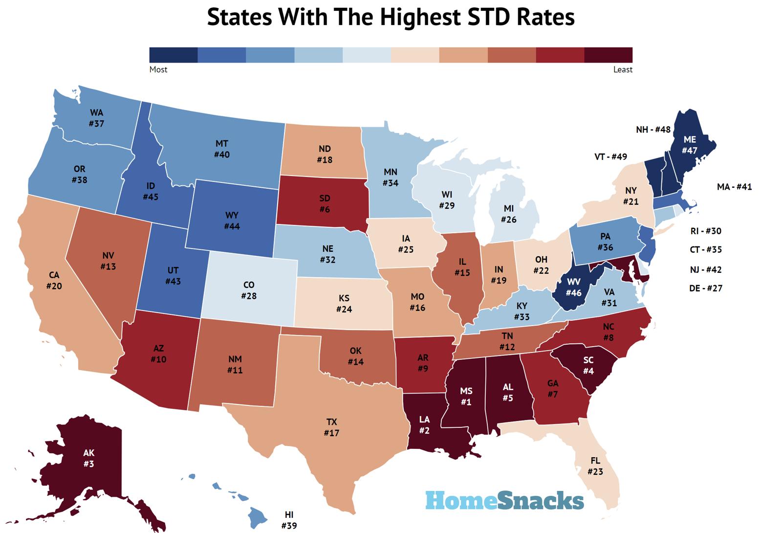 States With The Highest STD Rates