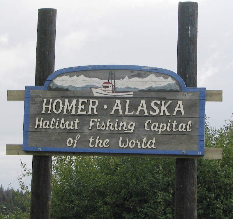 Homer Alaska Welcome Sign