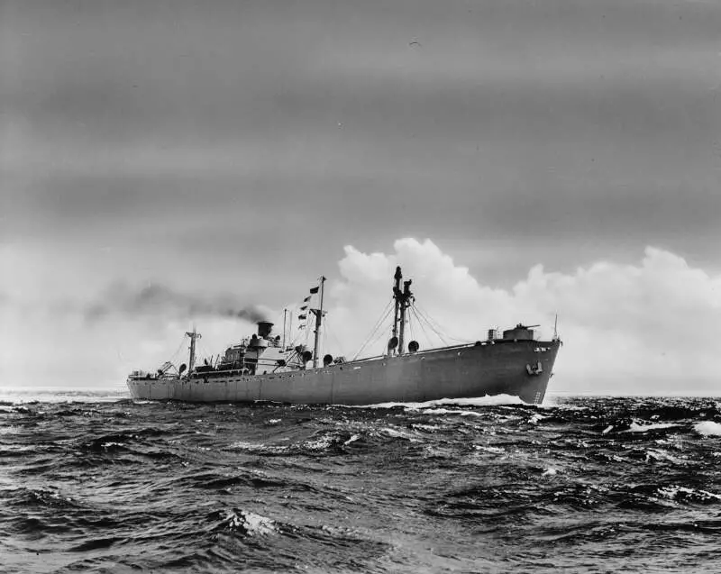 Liberty Ship At Sea