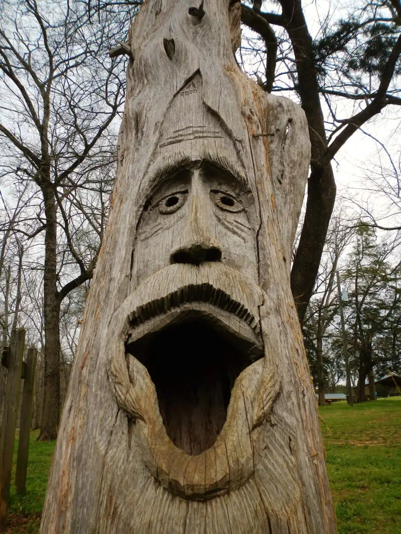 Montevalloc Alabama Tim Tingle Tree Carvings In Orr Park