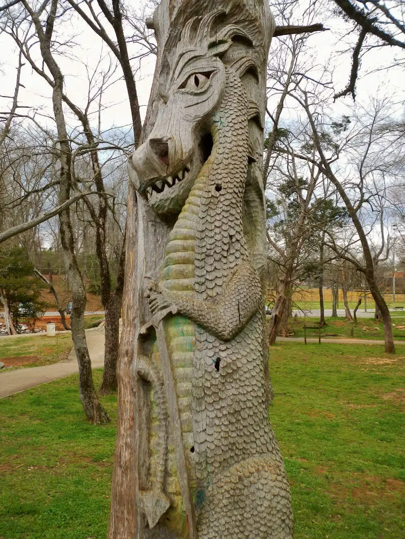 Montevalloc Alabama Tim Tingle Tree Carvings In Orr Park