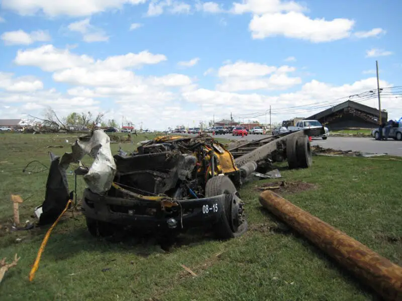 Destroyed Bus In Rainsville