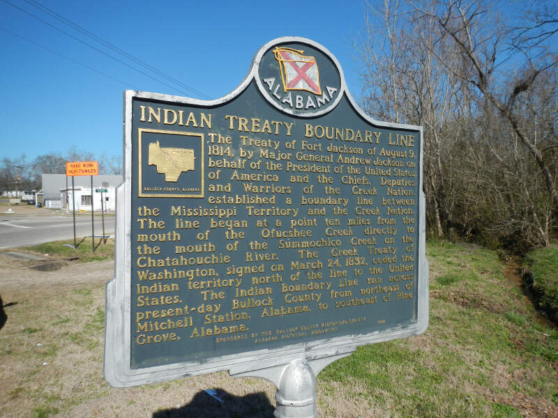 Treaty Of Fort Jackson Historical Marker