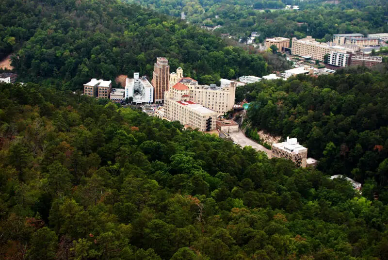 Downtown Hot Springsc Arkansas Aerial