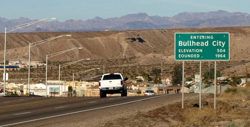 Bullhead Cityc Arizona Southern City Limits Sign Crop