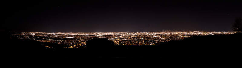 Phoenix Skyline From South Mountain At Night