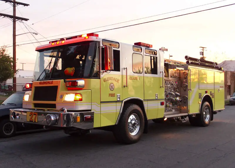 Glendale Fire Department Truck In Burbank