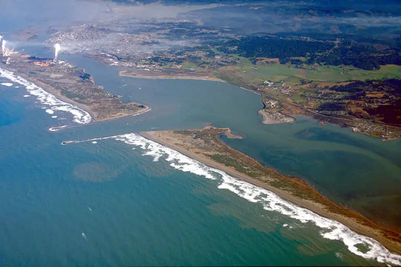 Humboldt Bay And Eureka Aerial View