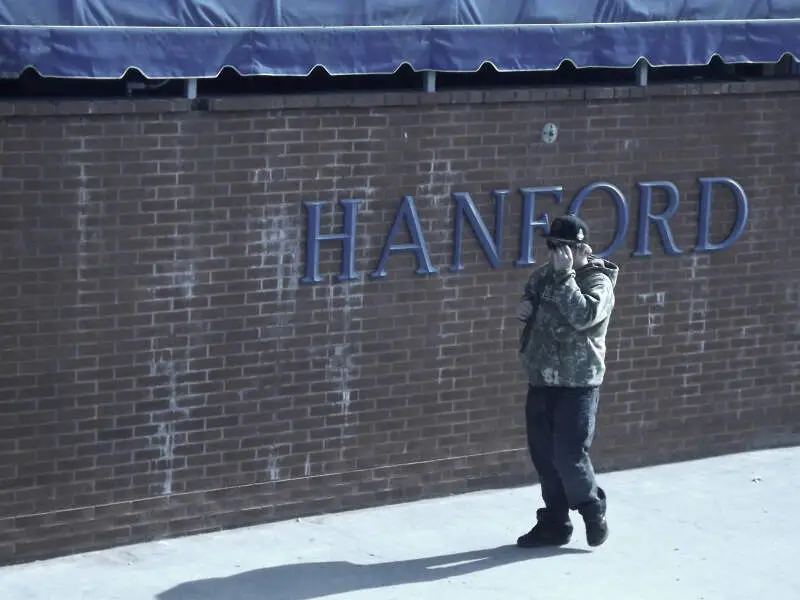 Hanford Train Station With Man On Telephone