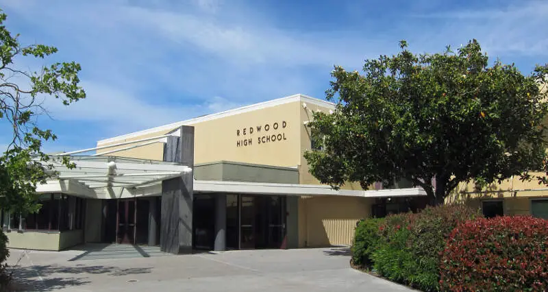 Redwood High Schoolc Larkspurc California  Main Entrance